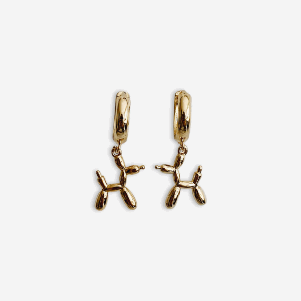 Candongas Perrito Globo doradas